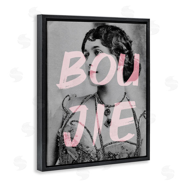 Stupell Industries Stupell Studio | Boujie Vintage Woman Portrait Trendy Pink Text Wall Art