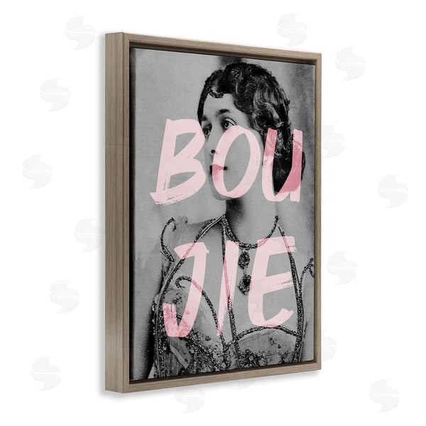 Stupell Industries Stupell Studio | Boujie Vintage Woman Portrait Trendy Pink Text Wall Art