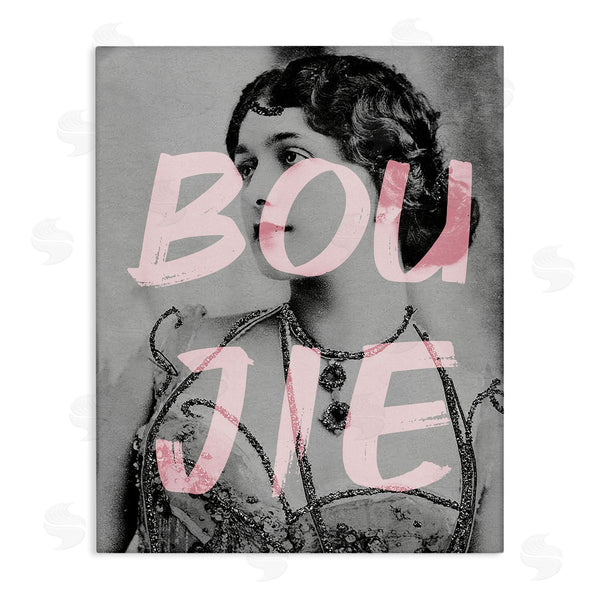 stupell industries Stupell Studio | Boujie Vintage Woman Portrait Trendy Pink Text Wall Art