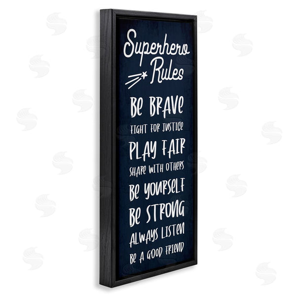 Stupell Industries Stupell Studio | Brave Superhero Rules Kid's Blue Motivational List Wall Art