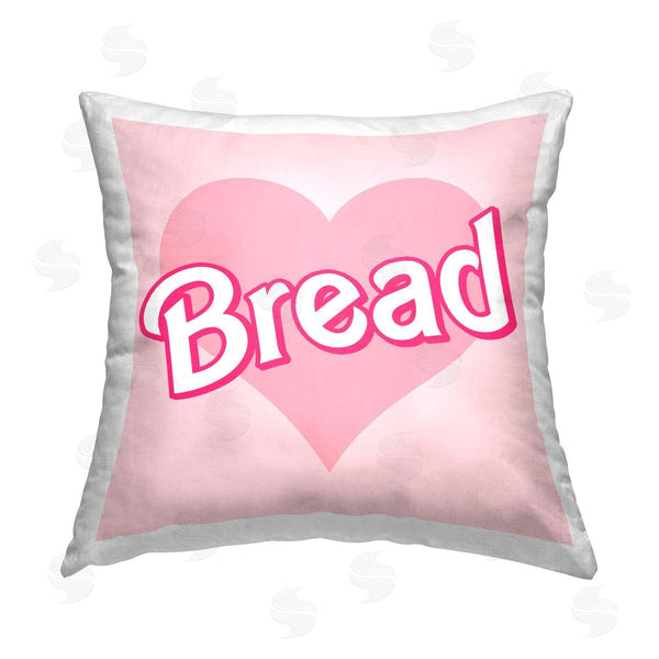 stupell industries Stupell Studio | Bread Pink Heart Phrase Printed Throw Pillow