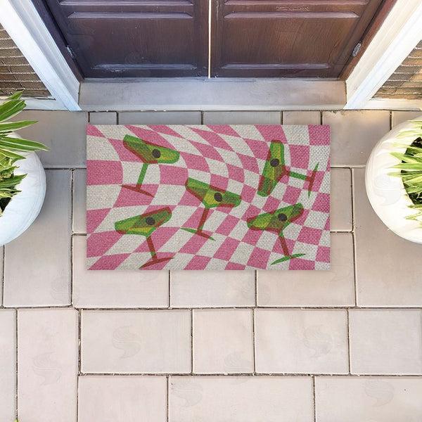 Stupell Industries Stupell Studio | Bright Retro Cocktail Glasses Faux Sisal Door Mat