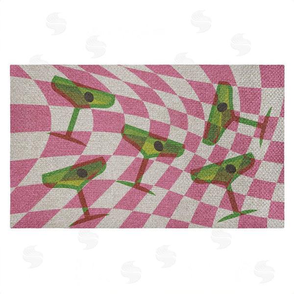 stupell industries Stupell Studio | Bright Retro Cocktail Glasses Faux Sisal Door Mat
