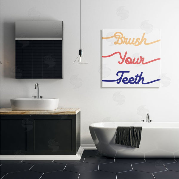 Stupell Industries Stupell Studio | Brush Your Teeth Children's Bathroom Dental Hygiene Wall Art