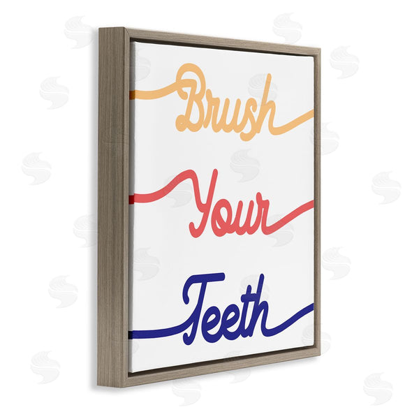 Stupell Industries Stupell Studio | Brush Your Teeth Children's Bathroom Dental Hygiene Wall Art