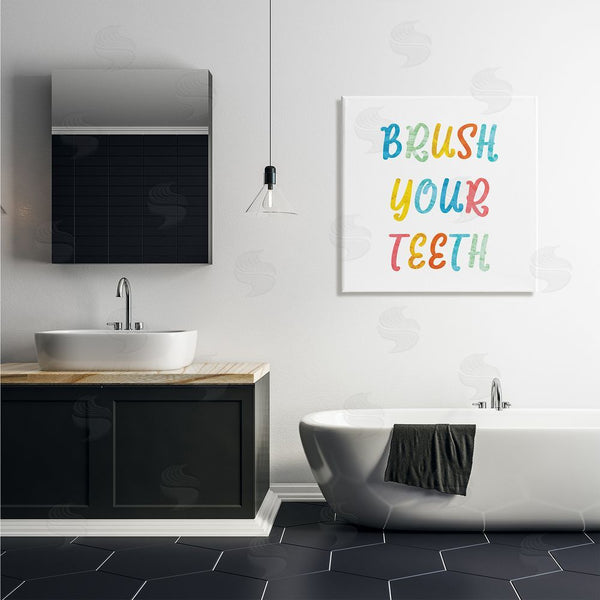 Stupell Industries Stupell Studio | Brush Your Teeth Dental Hygiene Kids Typography Wall Art
