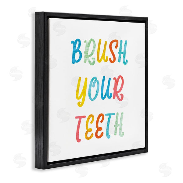 Stupell Industries Stupell Studio | Brush Your Teeth Dental Hygiene Kids Typography Wall Art