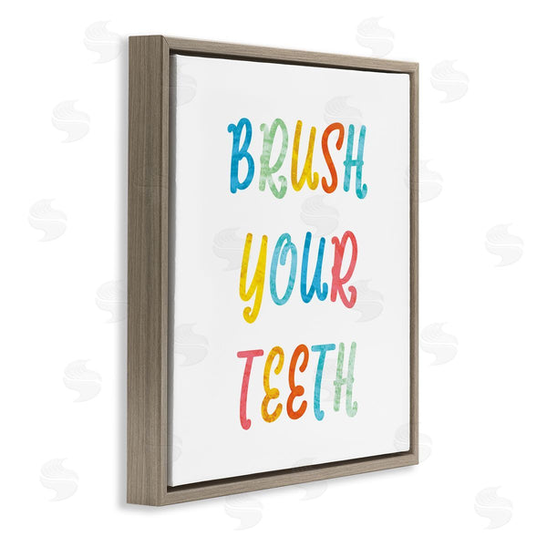 Stupell Industries Stupell Studio | Brush Your Teeth Dental Hygiene Kids Typography Wall Art