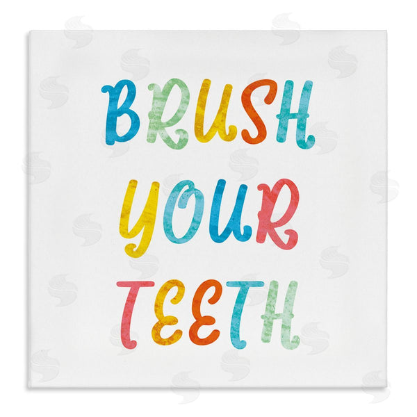 stupell industries Stupell Studio | Brush Your Teeth Dental Hygiene Kids Typography Wall Art