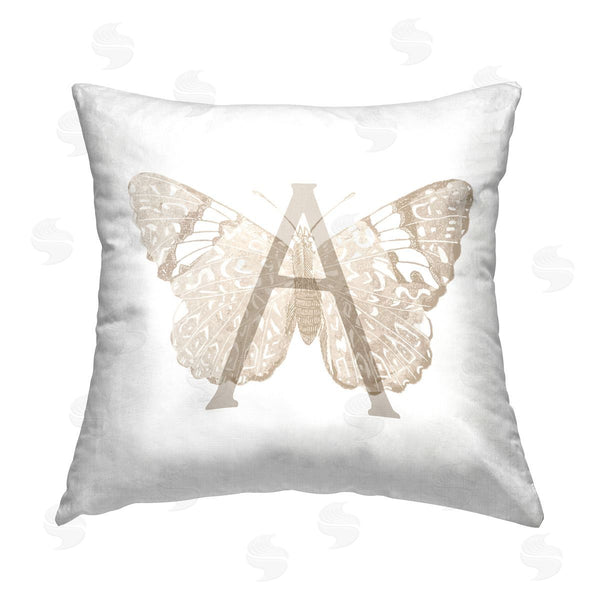 stupell industries Stupell Studio | Butterfly A Initial Printed Throw Pillow