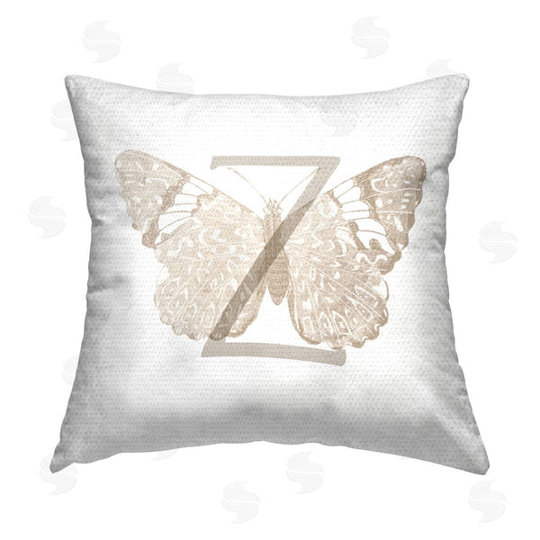 Stupell Industries Stupell Studio | Butterfly Initial Letter Z Printed Throw Pillow