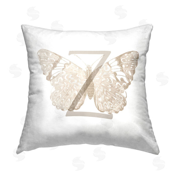 stupell industries Stupell Studio | Butterfly Initial Letter Z Printed Throw Pillow