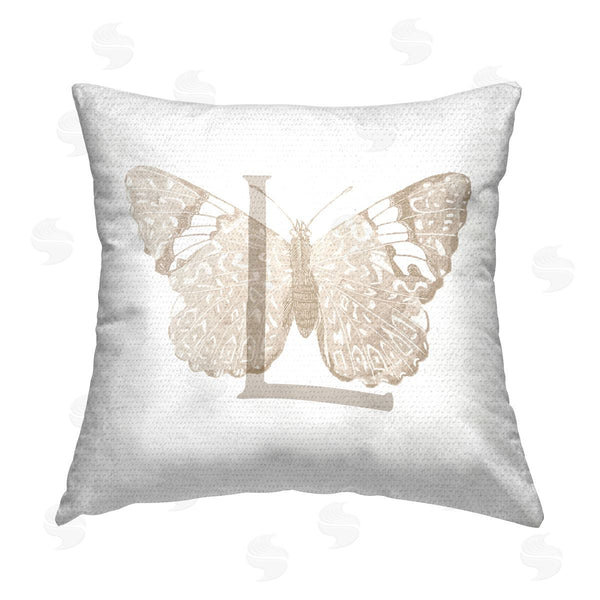 Stupell Industries Stupell Studio | Butterfly Letter L Printed Throw Pillow