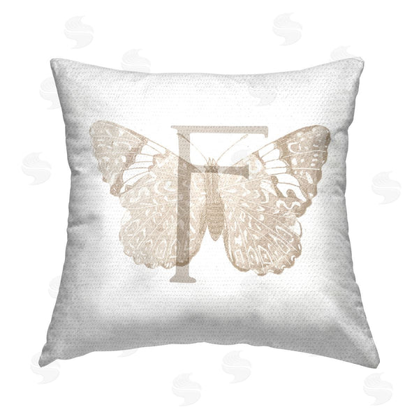 Stupell Industries Stupell Studio | Butterfly Name Initial F Printed Throw Pillow