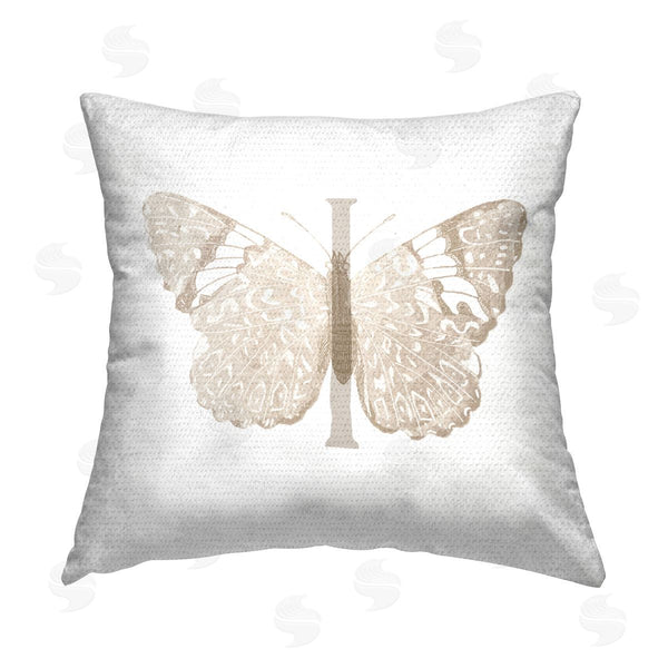 Stupell Industries Stupell Studio | Butterfly Name Initial I Printed Throw Pillow