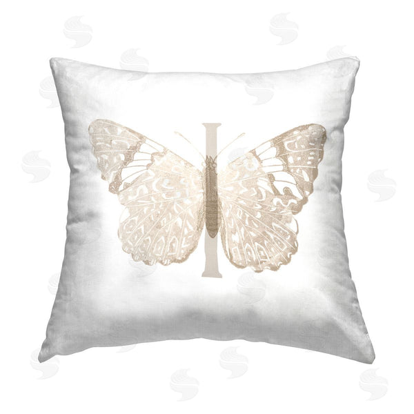 stupell industries Stupell Studio | Butterfly Name Initial I Printed Throw Pillow