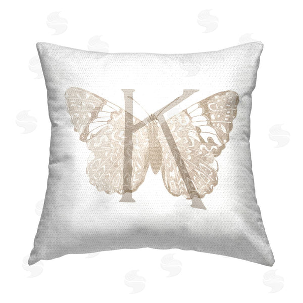 Stupell Industries Stupell Studio | Butterfly Name Letter K Printed Throw Pillow