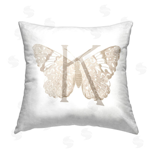 stupell industries Stupell Studio | Butterfly Name Letter K Printed Throw Pillow