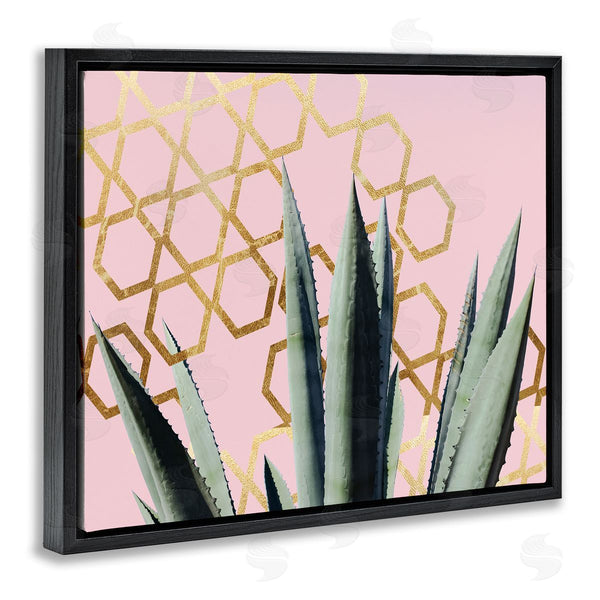Stupell Industries Stupell Studio | Cactus Leaves Pink Geometric Pattern
