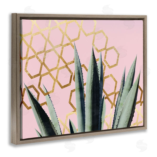 Stupell Industries Stupell Studio | Cactus Leaves Pink Geometric Pattern