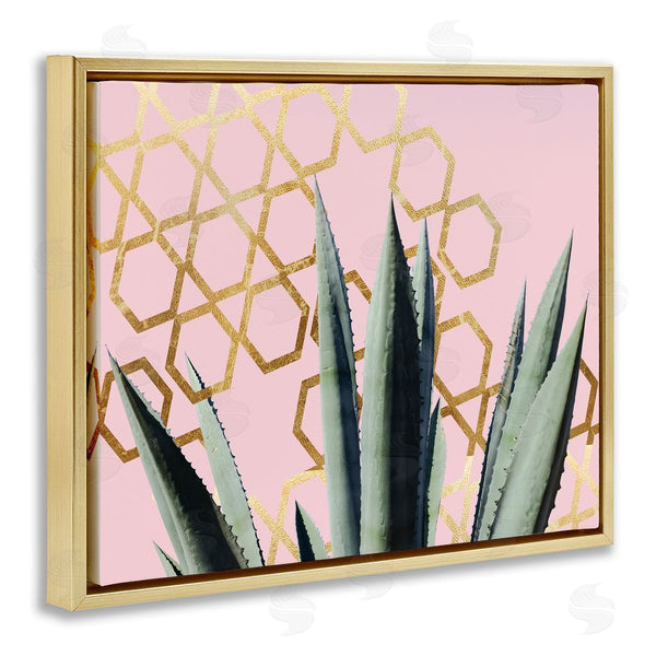 Stupell Industries Stupell Studio | Cactus Leaves Pink Geometric Pattern