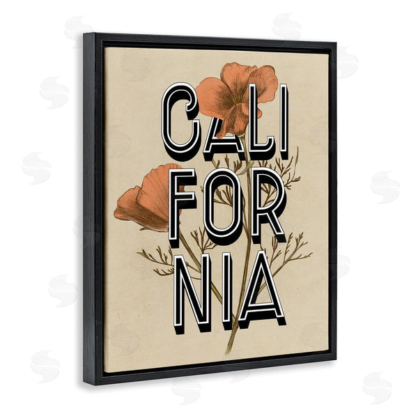 Stupell Industries Stupell Studio | California State Floral Typography Poppy Sprig Blossom Wall Art