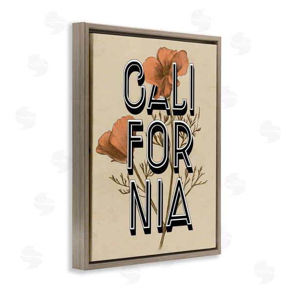 Stupell Industries Stupell Studio | California State Floral Typography Poppy Sprig Blossom Wall Art