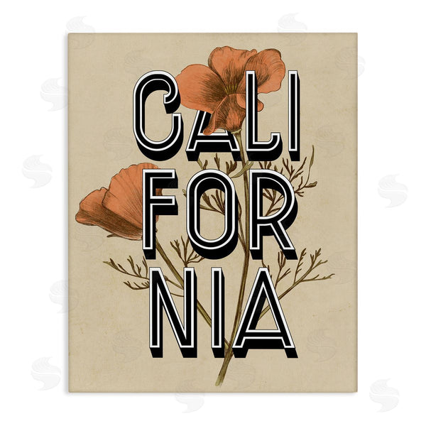 stupell industries Stupell Studio | California State Floral Typography Poppy Sprig Blossom Wall Art