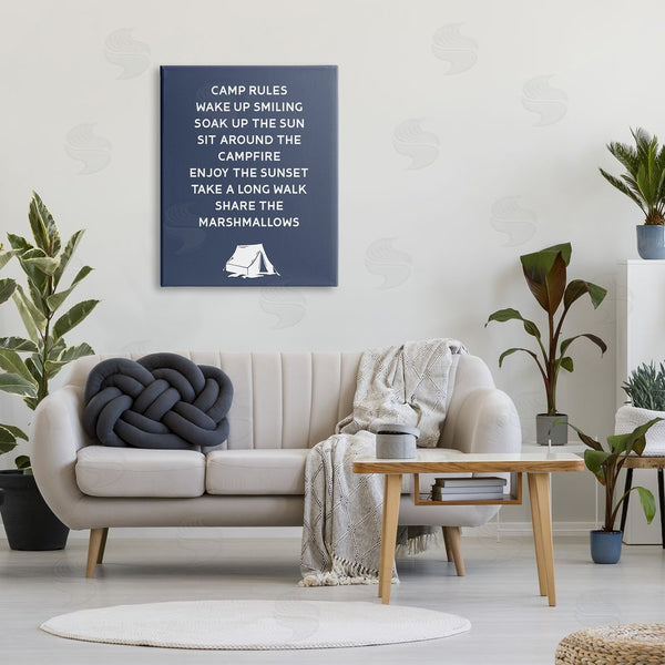 Stupell Industries Stupell Studio | Camp Rules Text Sign Enjoy Camping Tent Motif Wall Art