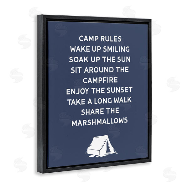 Stupell Industries Stupell Studio | Camp Rules Text Sign Enjoy Camping Tent Motif Wall Art