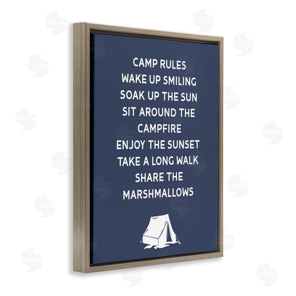 Stupell Industries Stupell Studio | Camp Rules Text Sign Enjoy Camping Tent Motif Wall Art