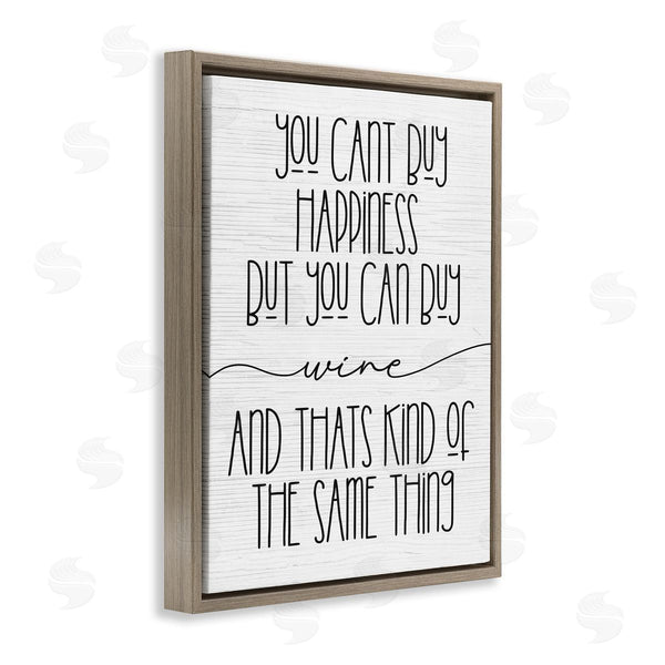 Stupell Industries Stupell Studio | Can Buy Wine And Happiness Humorous Bar Sign Wall Art