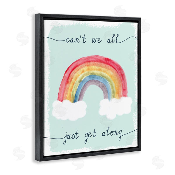 Stupell Industries Stupell Studio | Can't We All Get Along Quote Rainbow Clouds Wall Art
