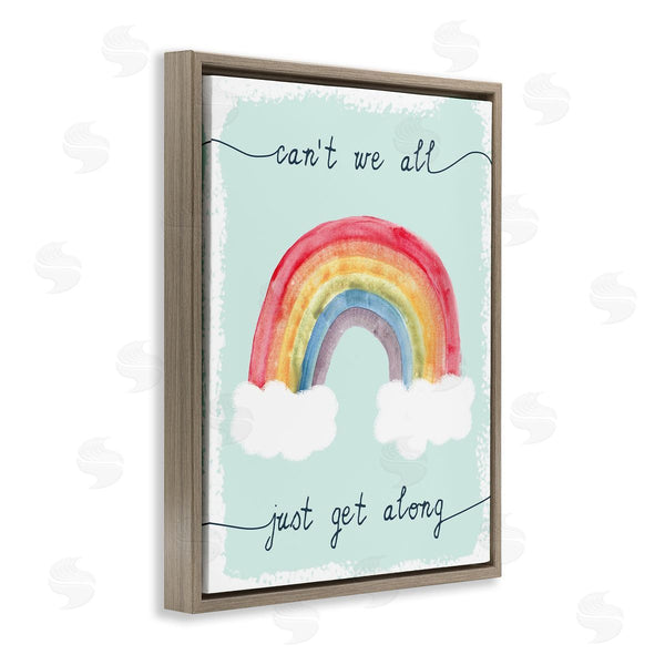 Stupell Industries Stupell Studio | Can't We All Get Along Quote Rainbow Clouds Wall Art