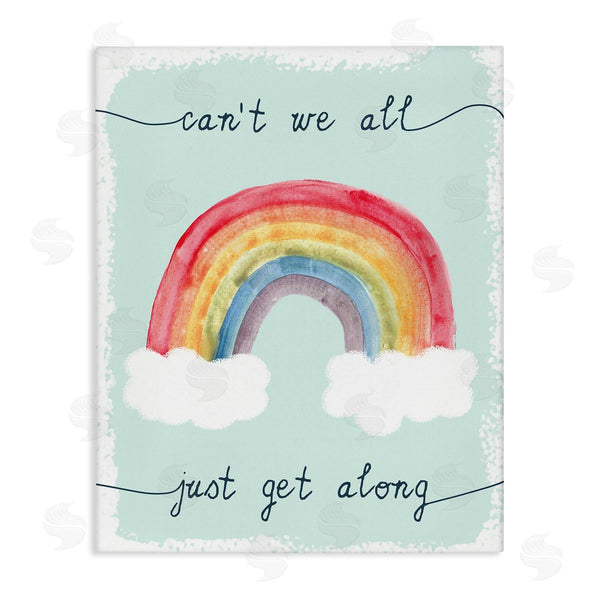 stupell industries Stupell Studio | Can't We All Get Along Quote Rainbow Clouds Wall Art