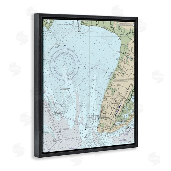 Stupell Industries Stupell Studio | Cape May New Jersey Nautical Map Traditional Cartography Wall Art