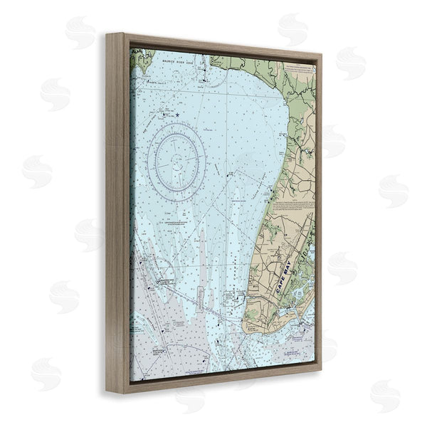 Stupell Industries Stupell Studio | Cape May New Jersey Nautical Map Traditional Cartography Wall Art