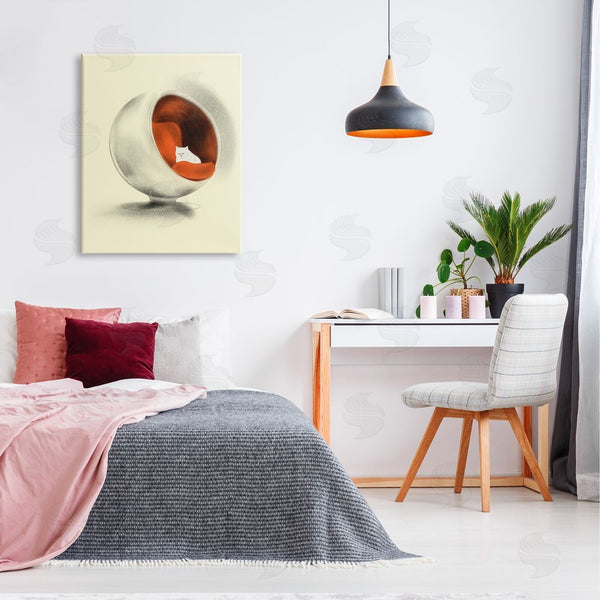 Stupell Industries Stupell Studio | Cat In Modern Chair Wall Art