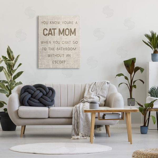 Stupell Industries Stupell Studio | Cat Mom Bathroom Without Escort Funny Phrase Rustic Wall Art