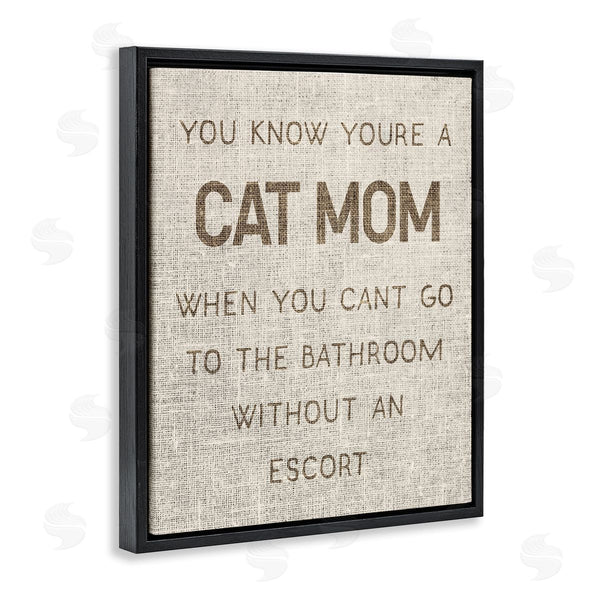 Stupell Industries Stupell Studio | Cat Mom Bathroom Without Escort Funny Phrase Rustic Wall Art
