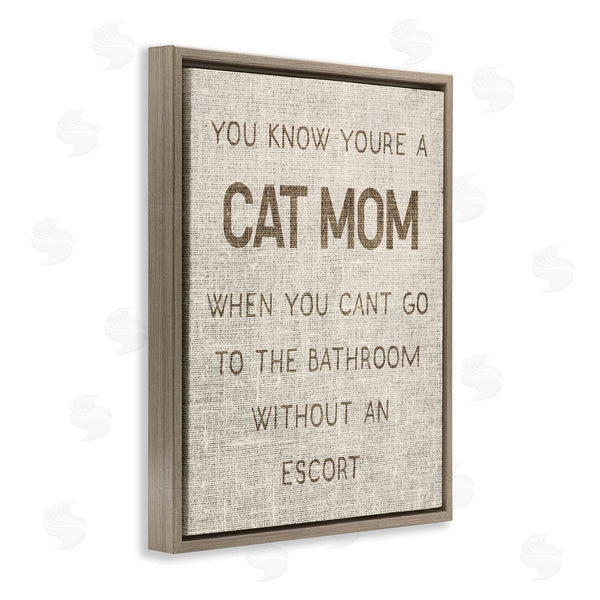 Stupell Industries Stupell Studio | Cat Mom Bathroom Without Escort Funny Phrase Rustic Wall Art
