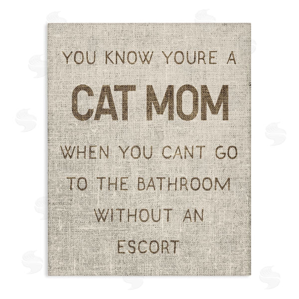 stupell industries Stupell Studio | Cat Mom Bathroom Without Escort Funny Phrase Rustic Wall Art