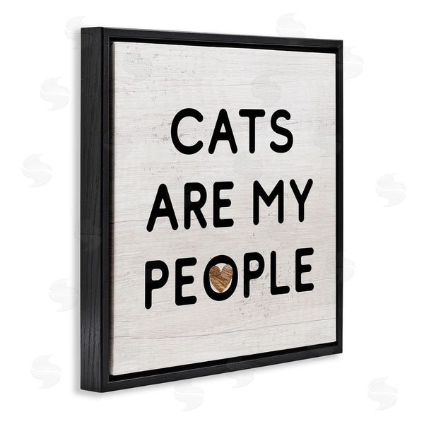 Stupell Industries Stupell Studio | Cats Are My People Rustic Heart Symbol Text Wall Art