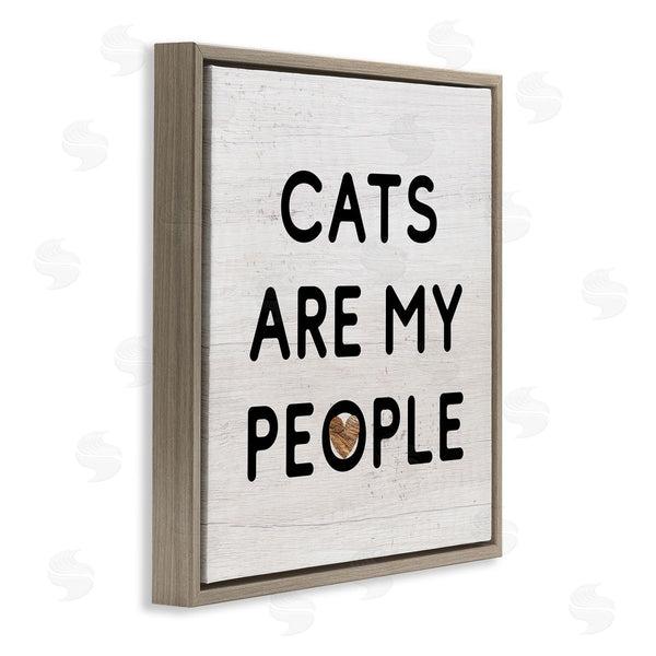 Stupell Industries Stupell Studio | Cats Are My People Rustic Heart Symbol Text Wall Art