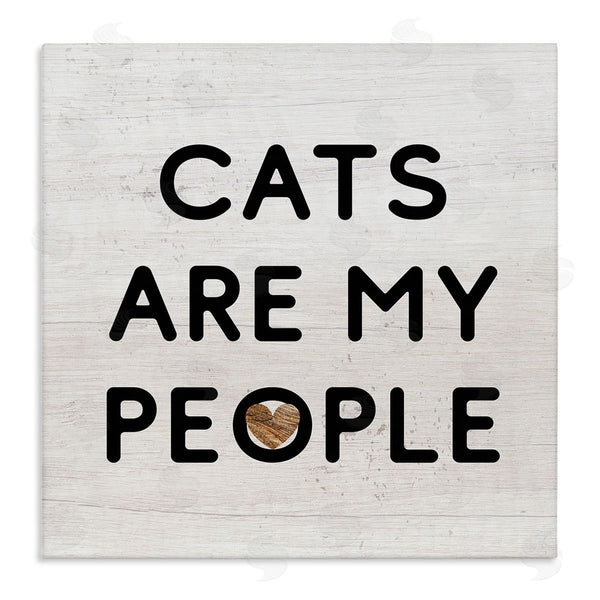 stupell industries Stupell Studio | Cats Are My People Rustic Heart Symbol Text Wall Art