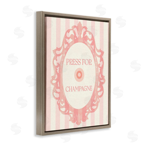 Stupell Industries Stupell Studio | Champagne Button On Stripes Wall Art