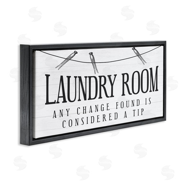 Stupell Industries Stupell Studio | Change Found Is Tip Humor Vintage Laundry Sign Wall Art