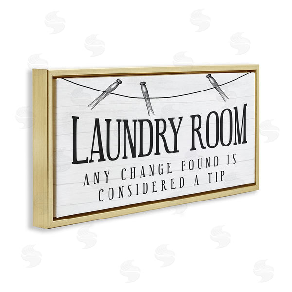 Stupell Industries Stupell Studio | Change Found Is Tip Humor Vintage Laundry Sign Wall Art