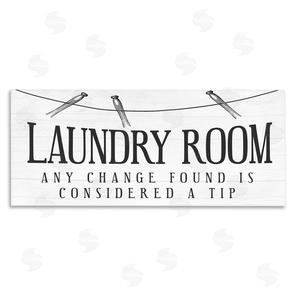 stupell industries Stupell Studio | Change Found is Tip Humor Vintage Laundry Sign Wall Art