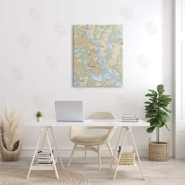 Stupell Industries Stupell Studio | Charleston South Carolina Nautical Map Daniel Island Wall Art